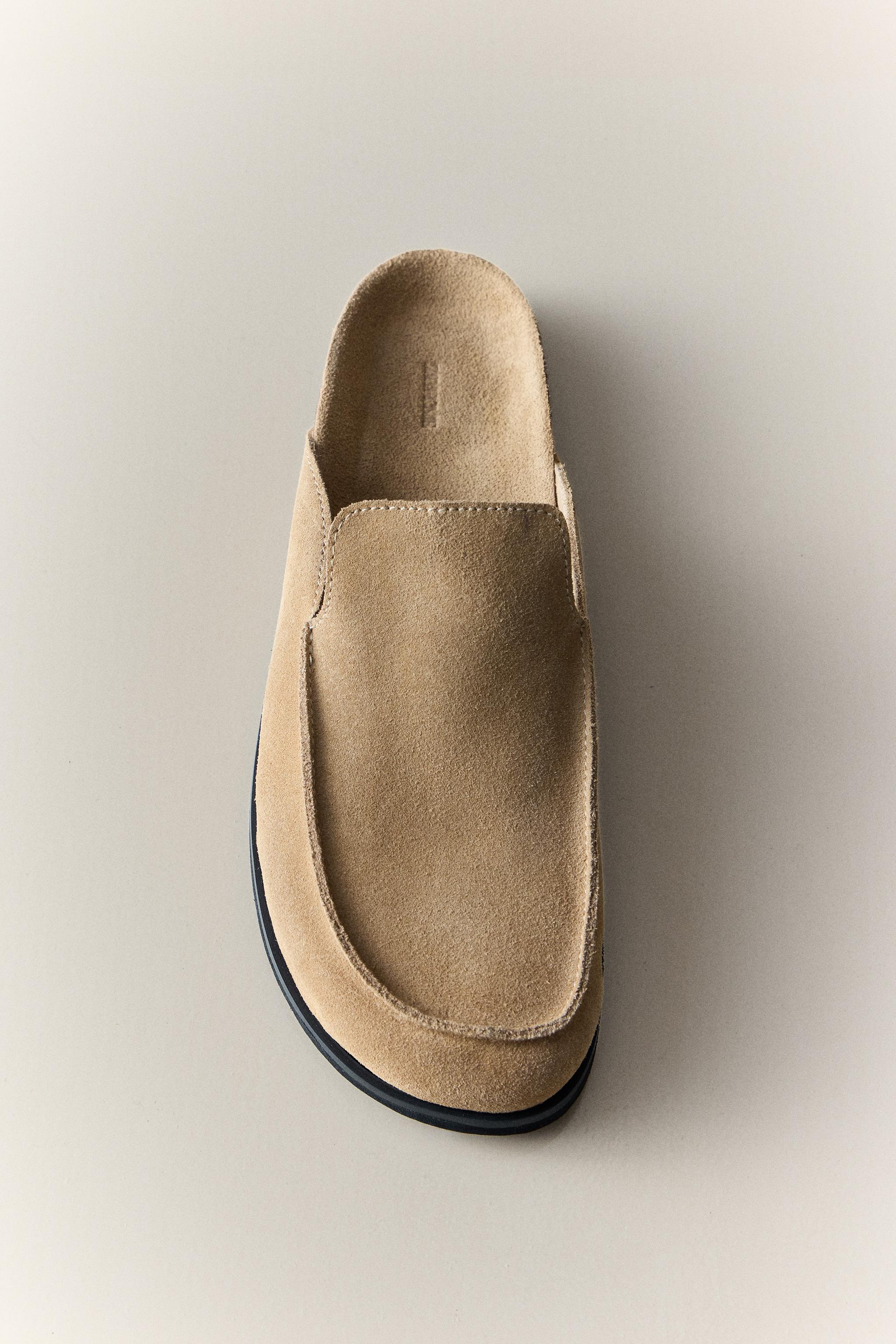 LEATHER MULE CLOG SLIPPERS